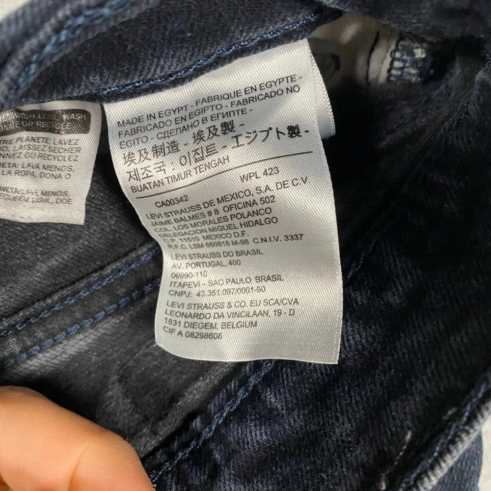 Levis 512 Mens 28x32 Slim Taper Fit Jeans‎ Stretch Dark Wash Blue Denim
